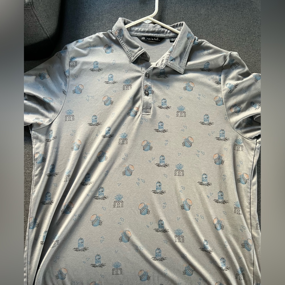 Travis Mathew Gray With Prints Polo - image 1